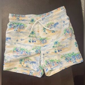 Janie and Jack White Mesh Lined Swim Bottom with Pastel Trim